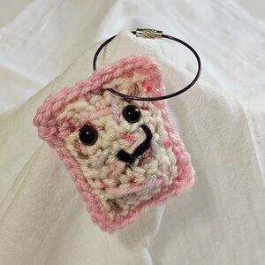 Crochet Amigurumi Strawberry Toaster Pastry Keychain